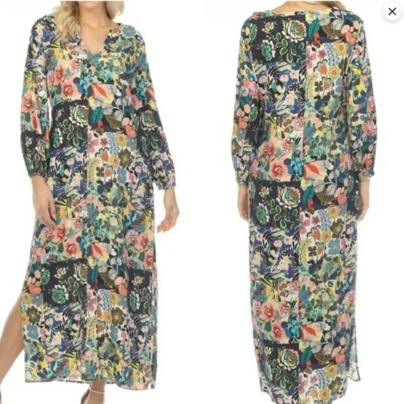 Johnny Was Layla Maxi Dress Puff Sleeve Cover Up - Picture 1 of 11
